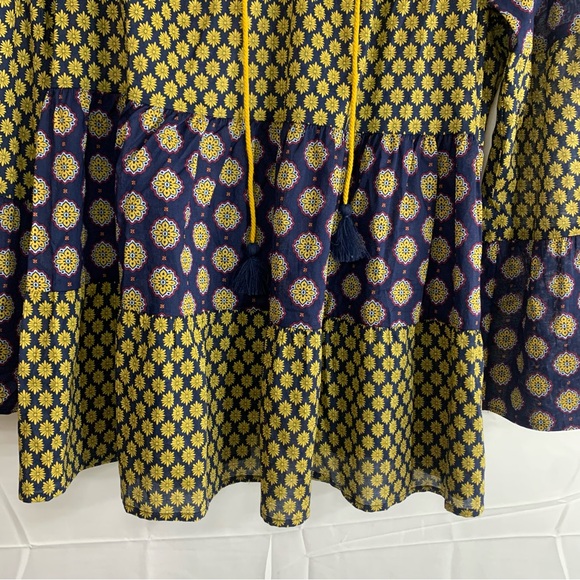 Earthbound Trading Co. Mixed Print Boho Tiered Peasant Tunic, size M - Picture 6 of 11